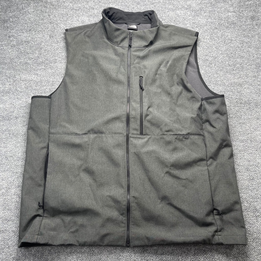 The North Face Mens Apex Bionic Softshell Vest Gray XXL Windproof Fleece Lined